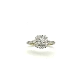 1 CTW Double Halo Diamond Ring