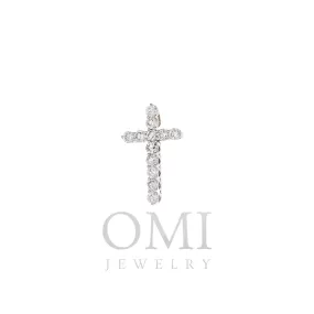 14K GOLD ROUND DIAMOND CROSS PENDANT 0.90 CT