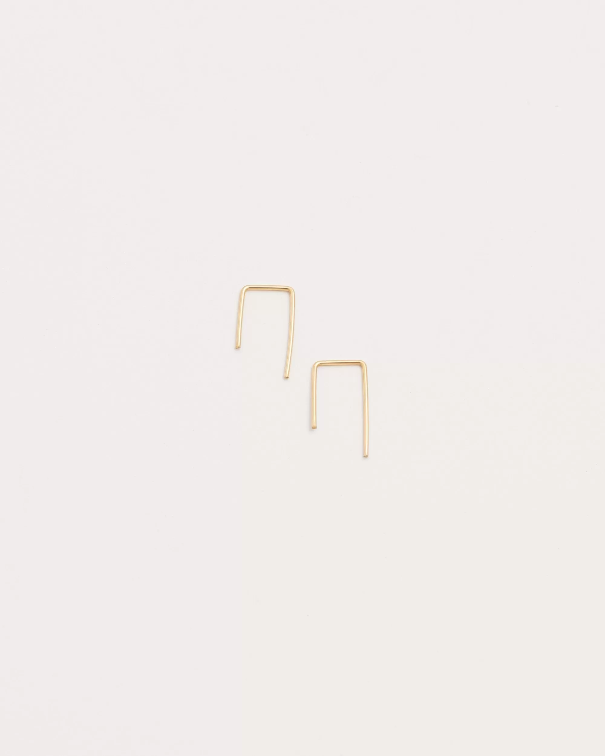 14K Gold Staple Earrings