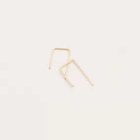 14K Gold Staple Earrings