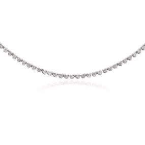 14K WHITE GOLD DIAMOND TENNIS NECKLACE - 3.98CTW