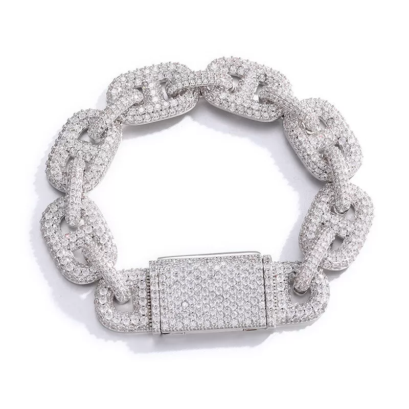 15mm Box Clasp Iced Out Chain/Bracelet