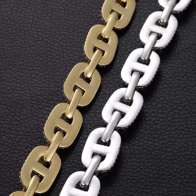 15mm Box Clasp Iced Out Chain/Bracelet