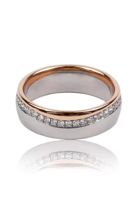 18KWRG Two-Tone Diamond Eternity Band