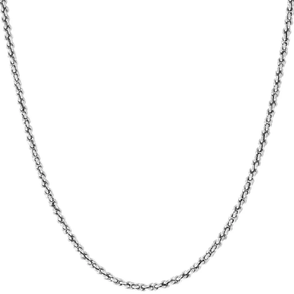 1mm Rope Chain Rhodium