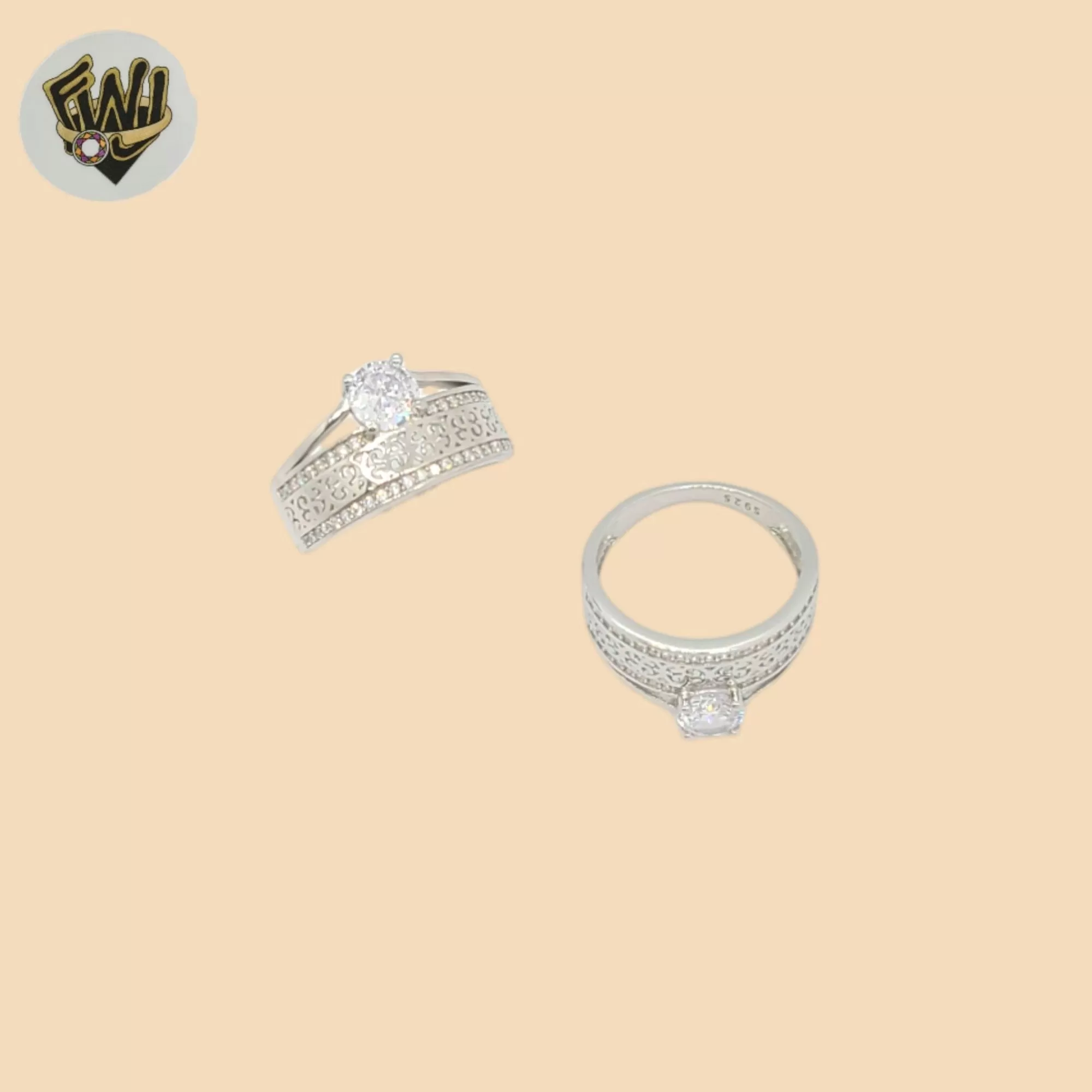 (2-5251-2) 925 Sterling Silver - Wedding Zircon Ring.