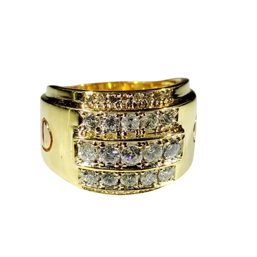 2.5ctw Diamond Men's Ring 18K Gold