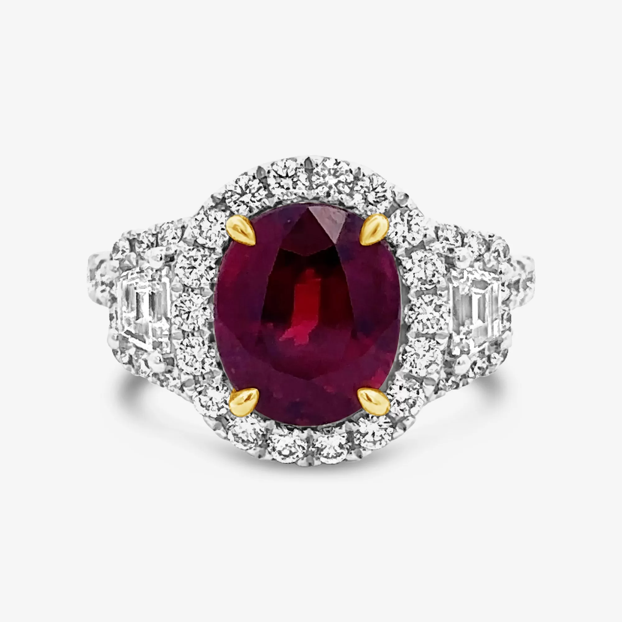 3.93ct Oval Ruby & Diamond Ring