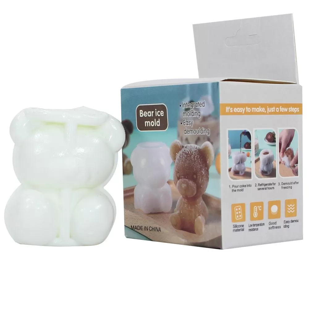 3D Bear Shape Silicone Chocolate Mold Cute Ice Cube Tray Soap Mold Candle Making Mold Candy Fondant Molds Cake Decorating Mold