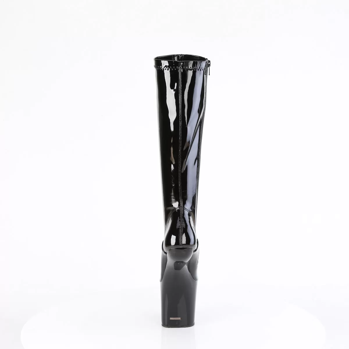 8 Inch Heelless CRAZE-2000 Black Stretch Patent