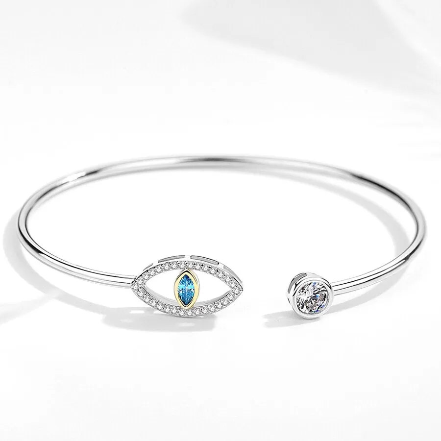 925 Sterling Silver Blue Evil Eye & Other Cute Styles, Luxurious Zircon Bracelet