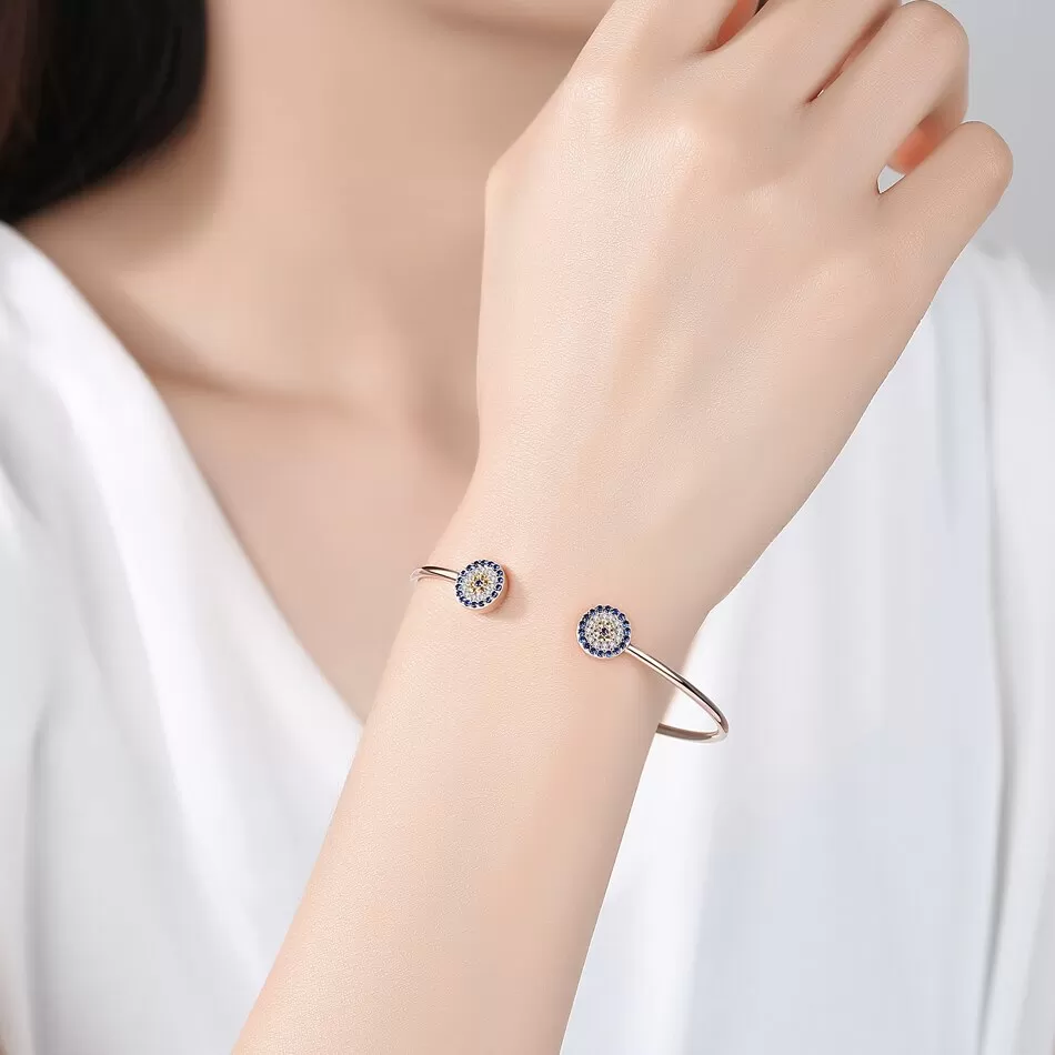 925 Sterling Silver Blue Evil Eye & Other Cute Styles, Luxurious Zircon Bracelet