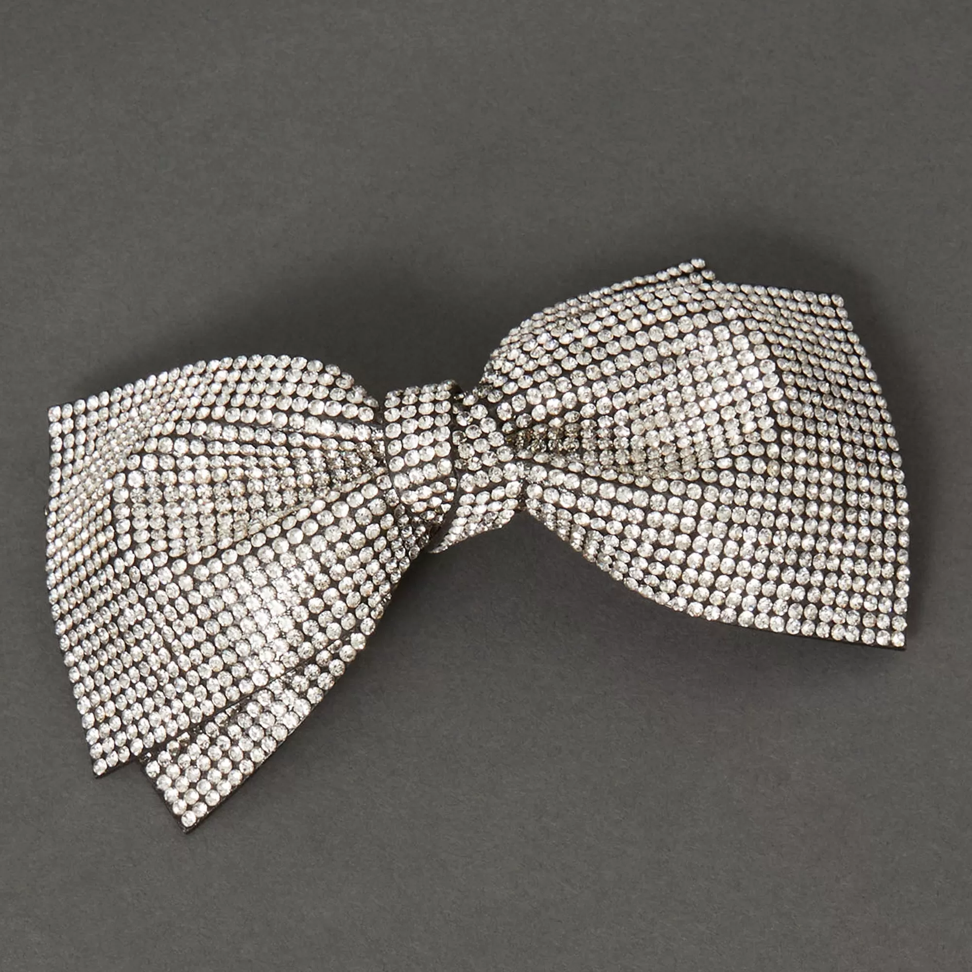 Accessorize London Women's Silver Statement Sparkle Bow Barette Clip