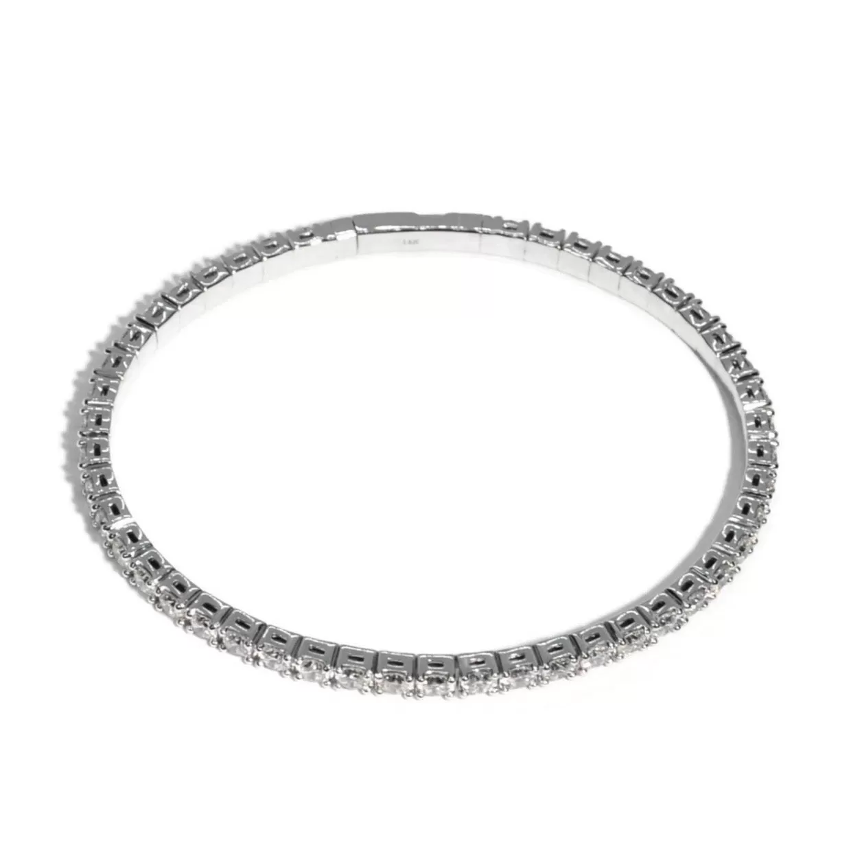 AFJ Diamond Collection  - Flexible Bracelet with Diamonds, 18k White Gold