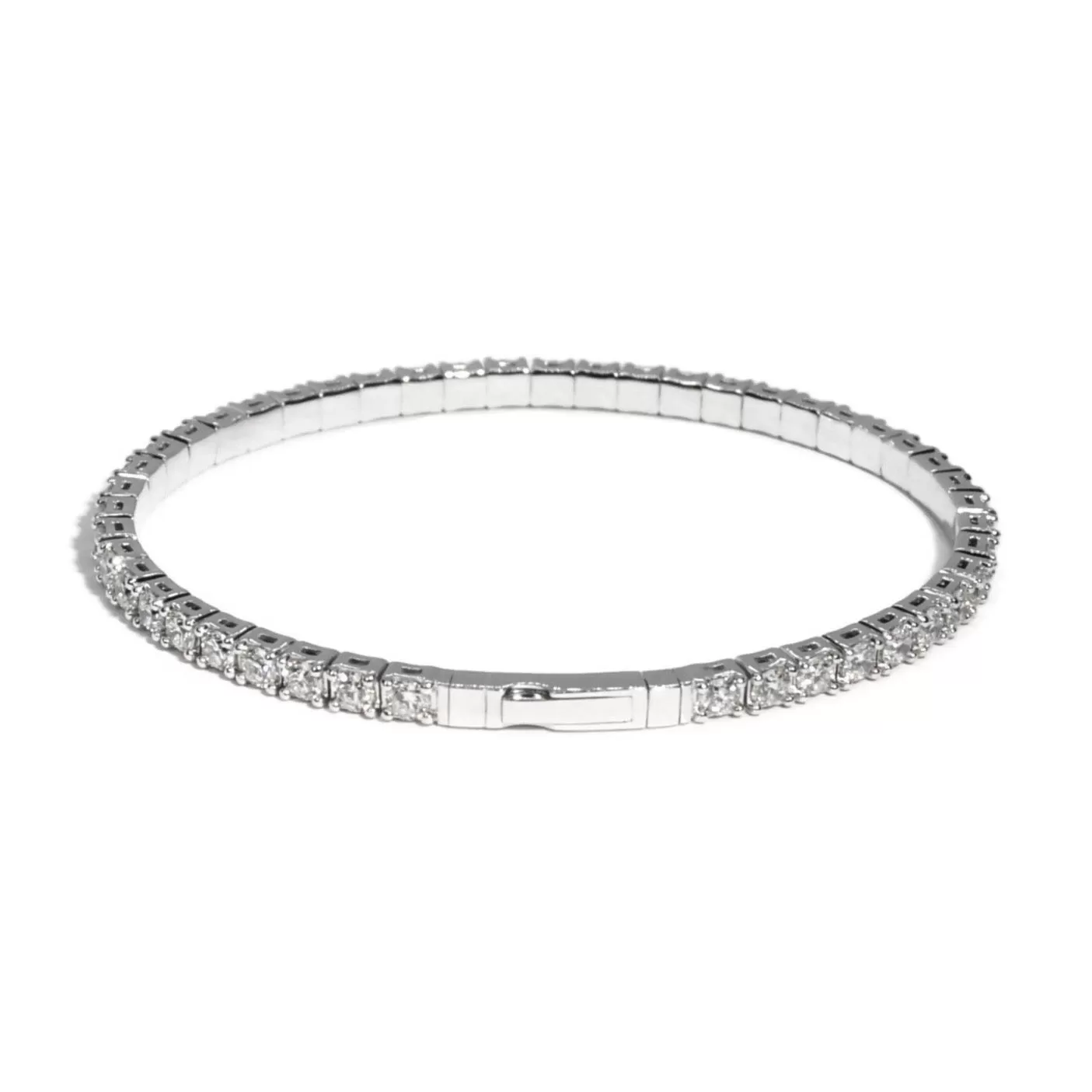 AFJ Diamond Collection  - Flexible Bracelet with Diamonds, White Gold