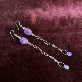 Amethyst and Labradorite Gemstones with Sterling Silver Earrings