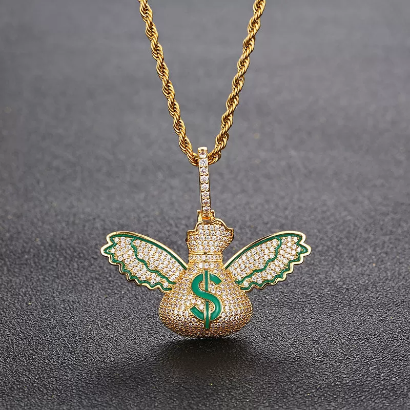 Angel Wings Money Bag Pendant