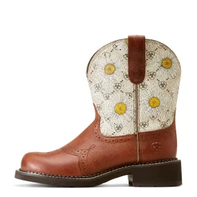 'Ariat' Women's 8 Fatbaby Heritage Farrah Western Round Toe - Autumn Leaf / Daisy