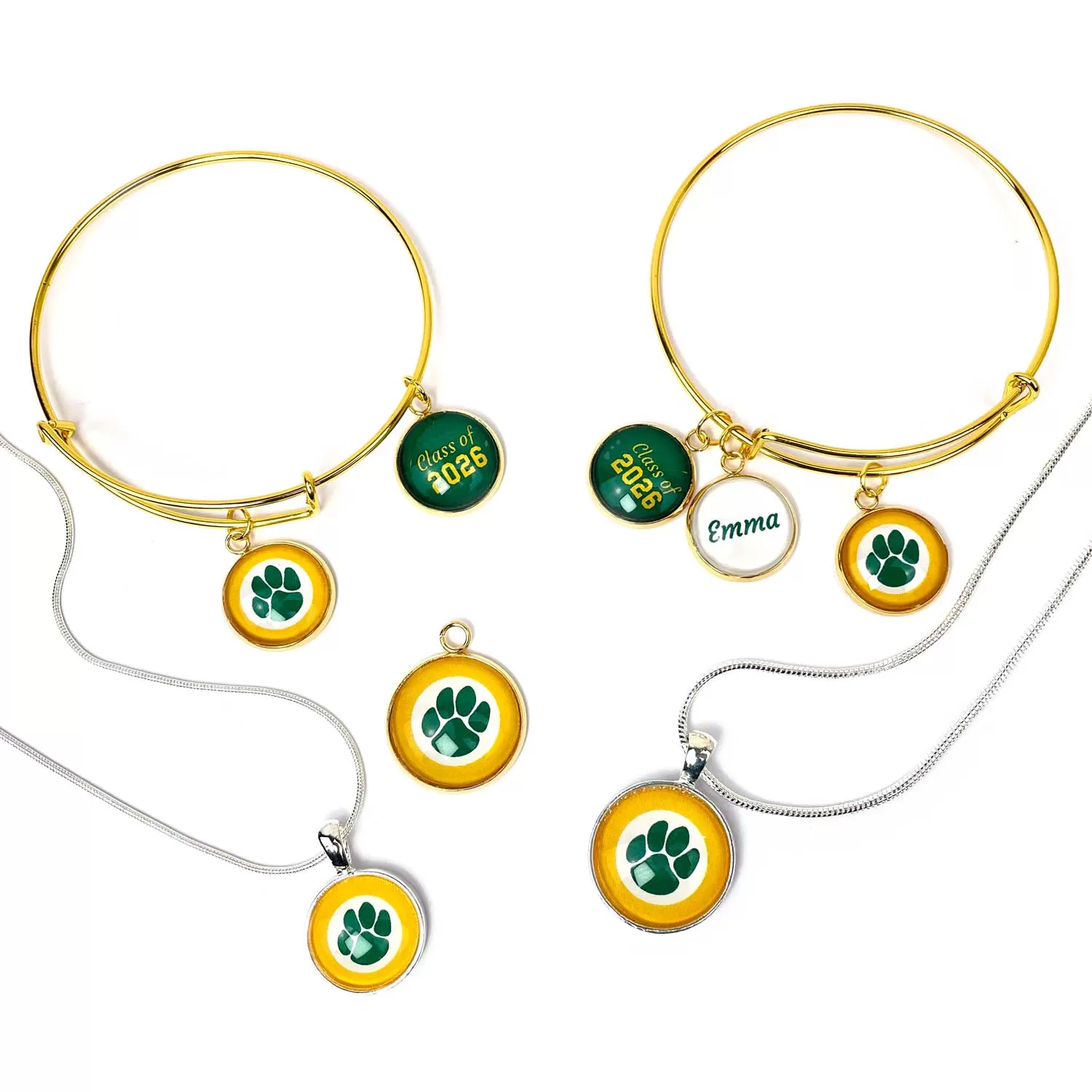 Ashwaubenon Jaguars Personalized Bangle, Pendant Necklaces, Jewelry Making Charm