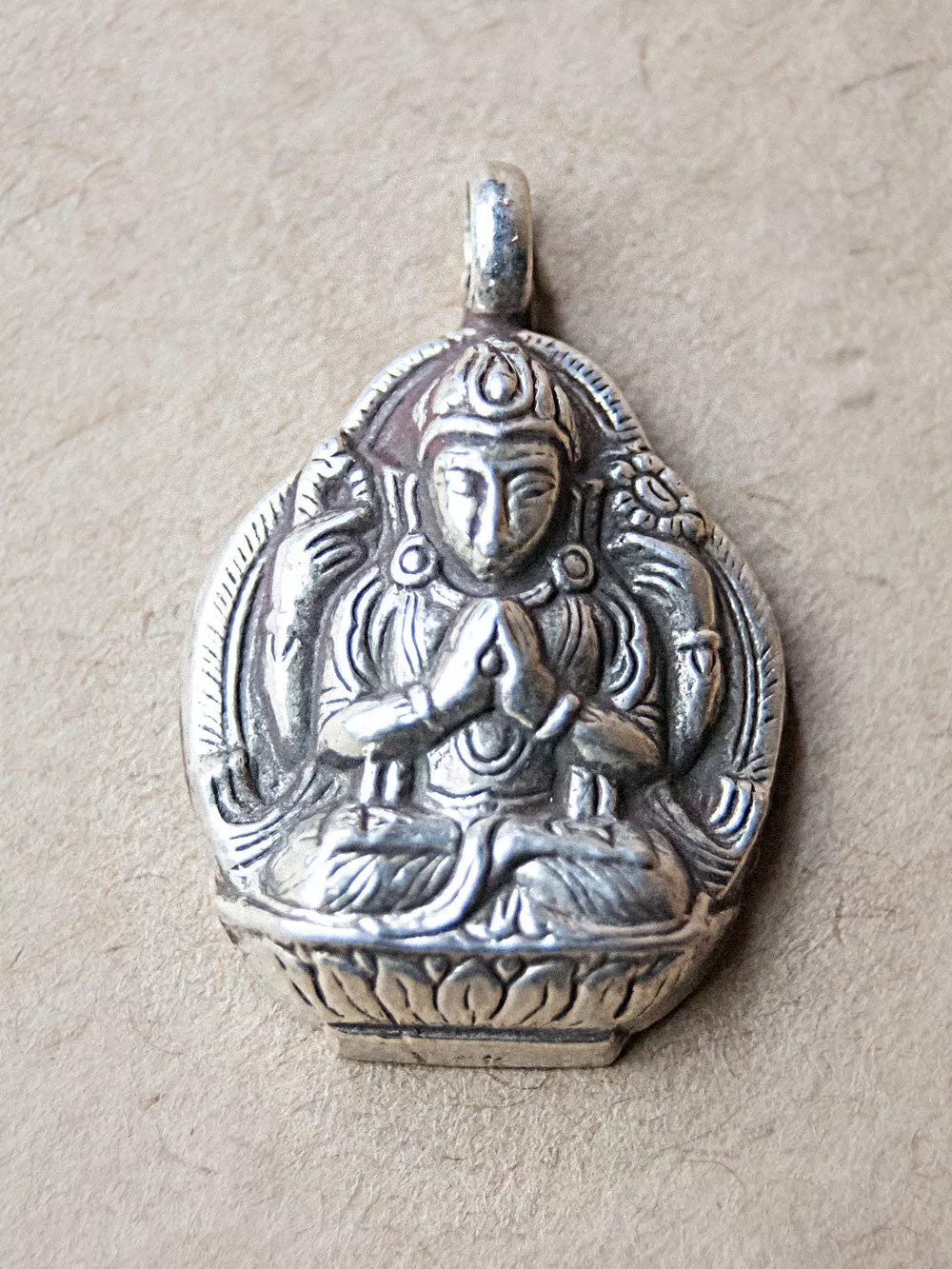 Avalokiteshvara Silver Pendant