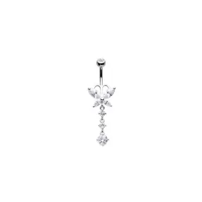 Belly Ring - Cubic Zirconia Butterfly