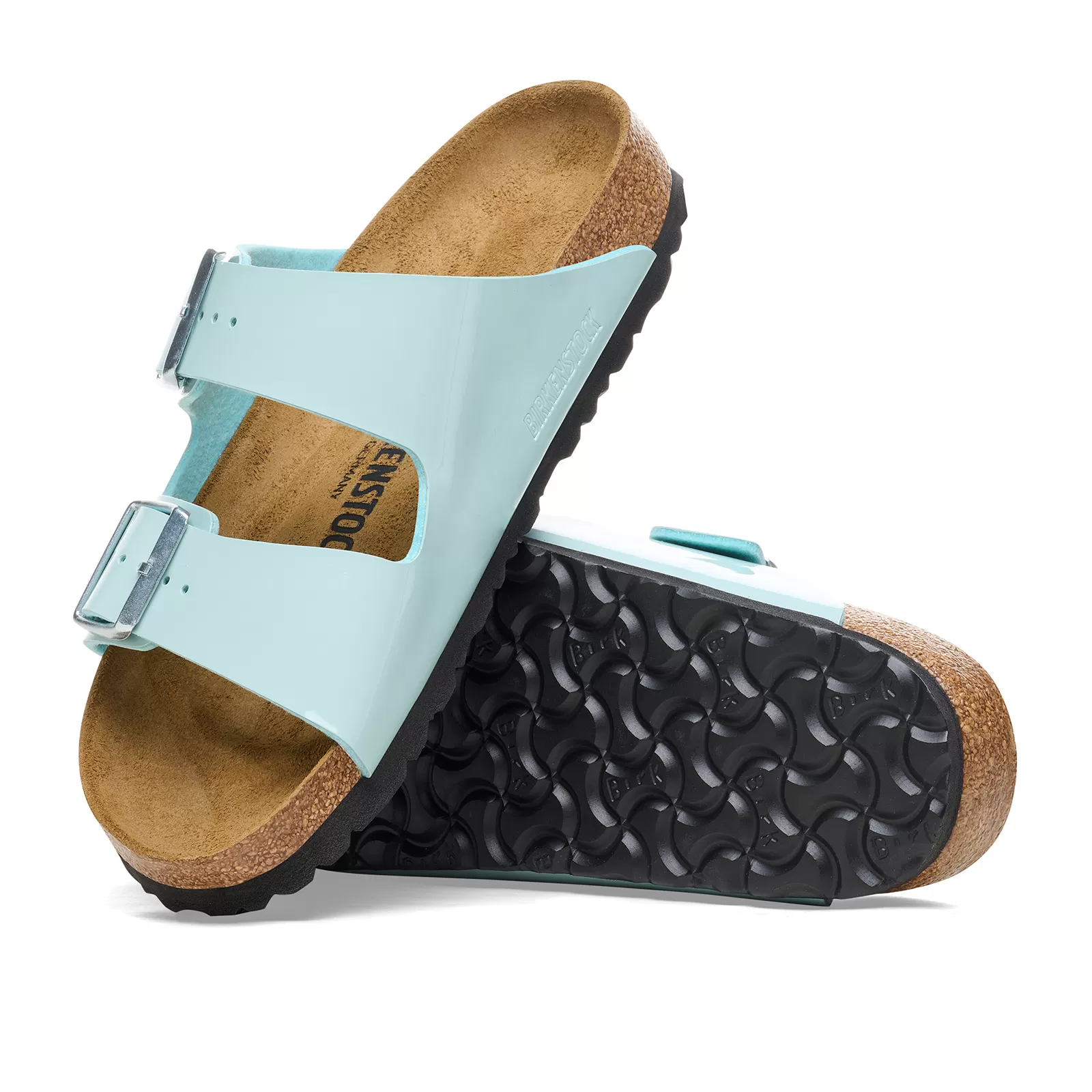 Birkenstock Arizona Narrow Sandal (Women) - Patent Surf Green Birko-Flor