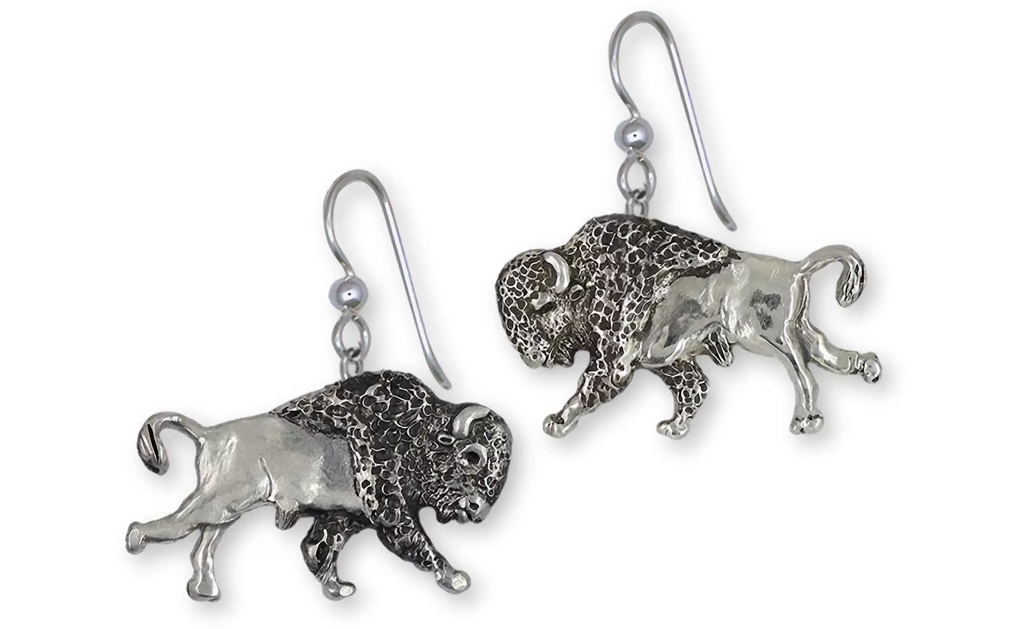 Bison Earrings Sterling Silver Handmade Buffalo And Bison Jewelry  UBS1-E