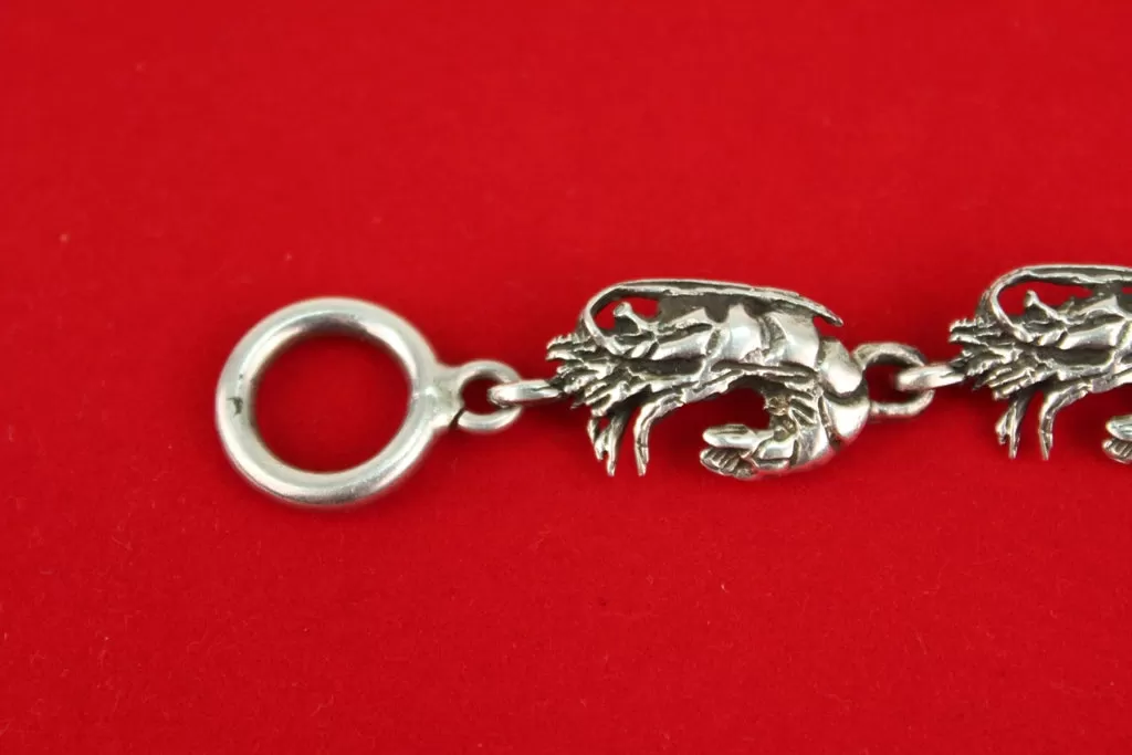 Bracelet with Crawfish Motif in Sterling  Silver