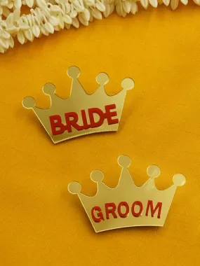 Bride   Groom Brooch Set of 2