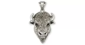 Buffalo Pendant Jewelry Sterling Silver Handmade Bison Pendant BUF5-P