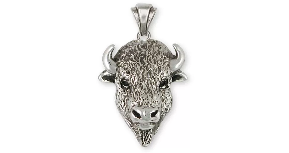 Buffalo Pendant Jewelry Sterling Silver Handmade Bison Pendant BUF5-P