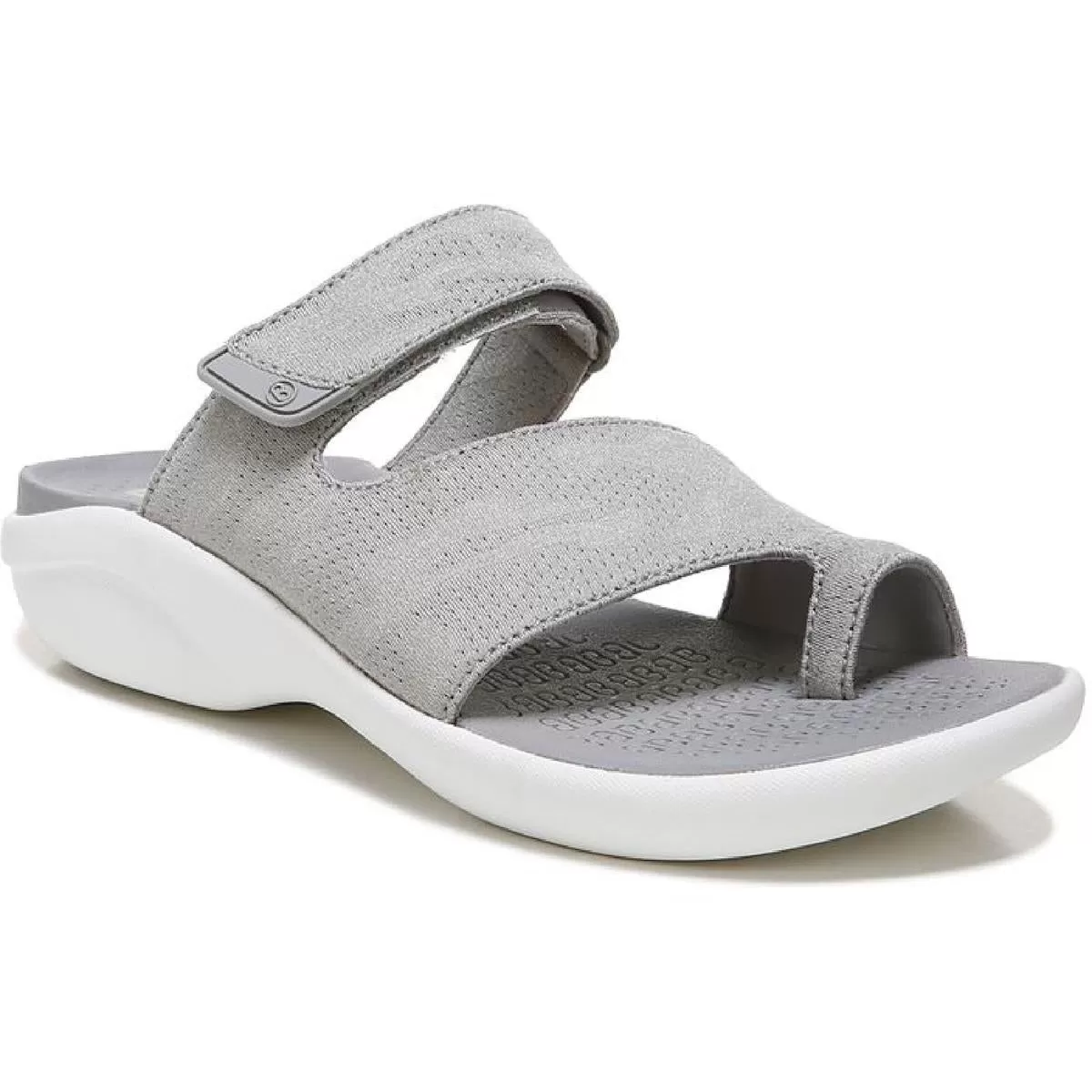 Bzees Womens Carry On Toe Loop Knit Slide Sandals