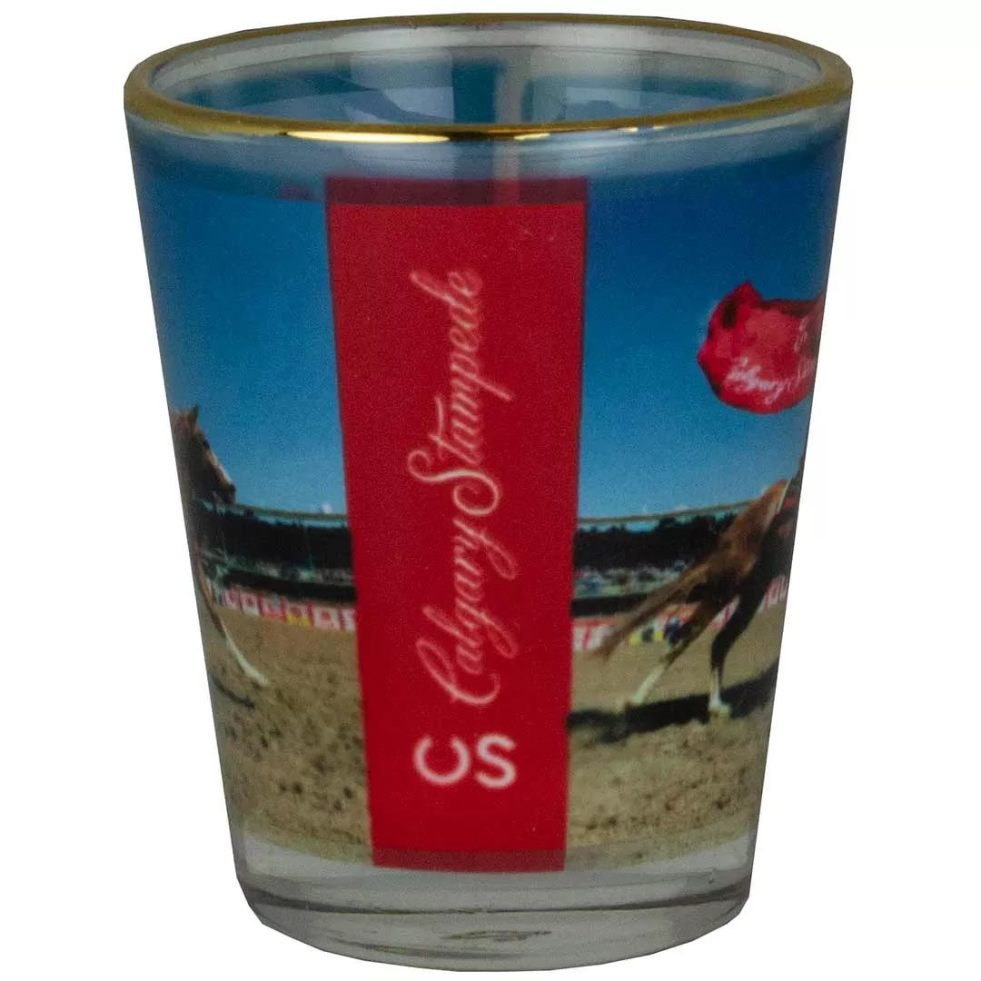 Calgary Stampede Horse with Flag Shot Glass