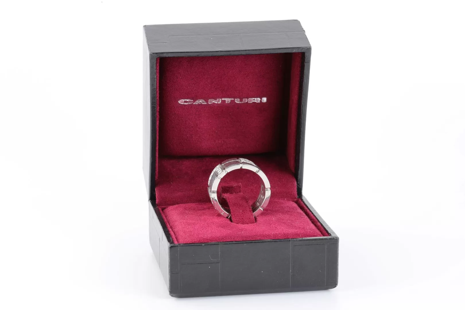 Canturi 18k White Gold 1.49tcw Diamond Geometric Band Ring Size 11 (24.99g.)