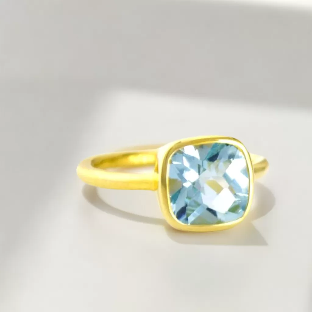 Claire Blue Aquamarine Stone Ring