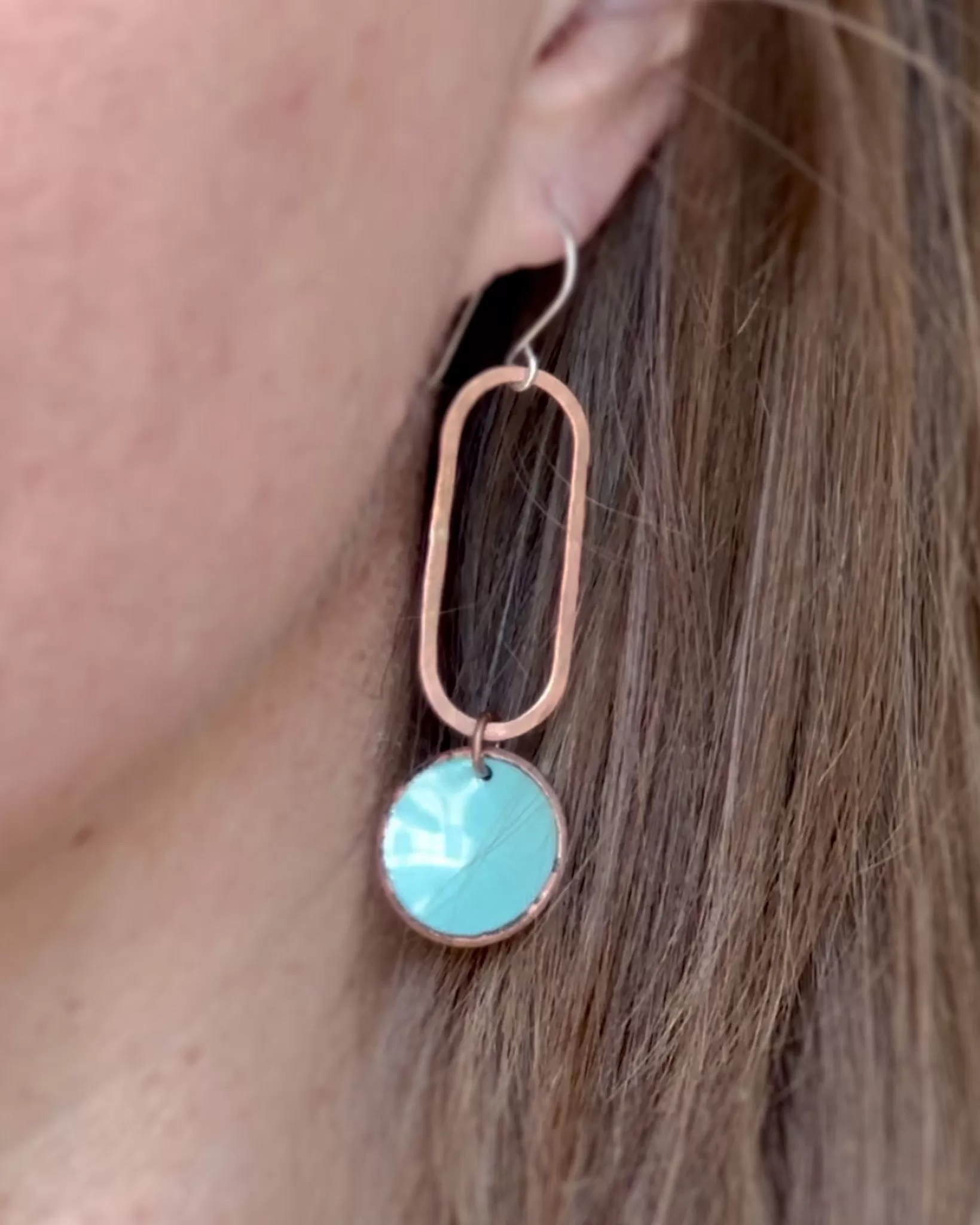 Copper Elongate Penny earrings [made to order]