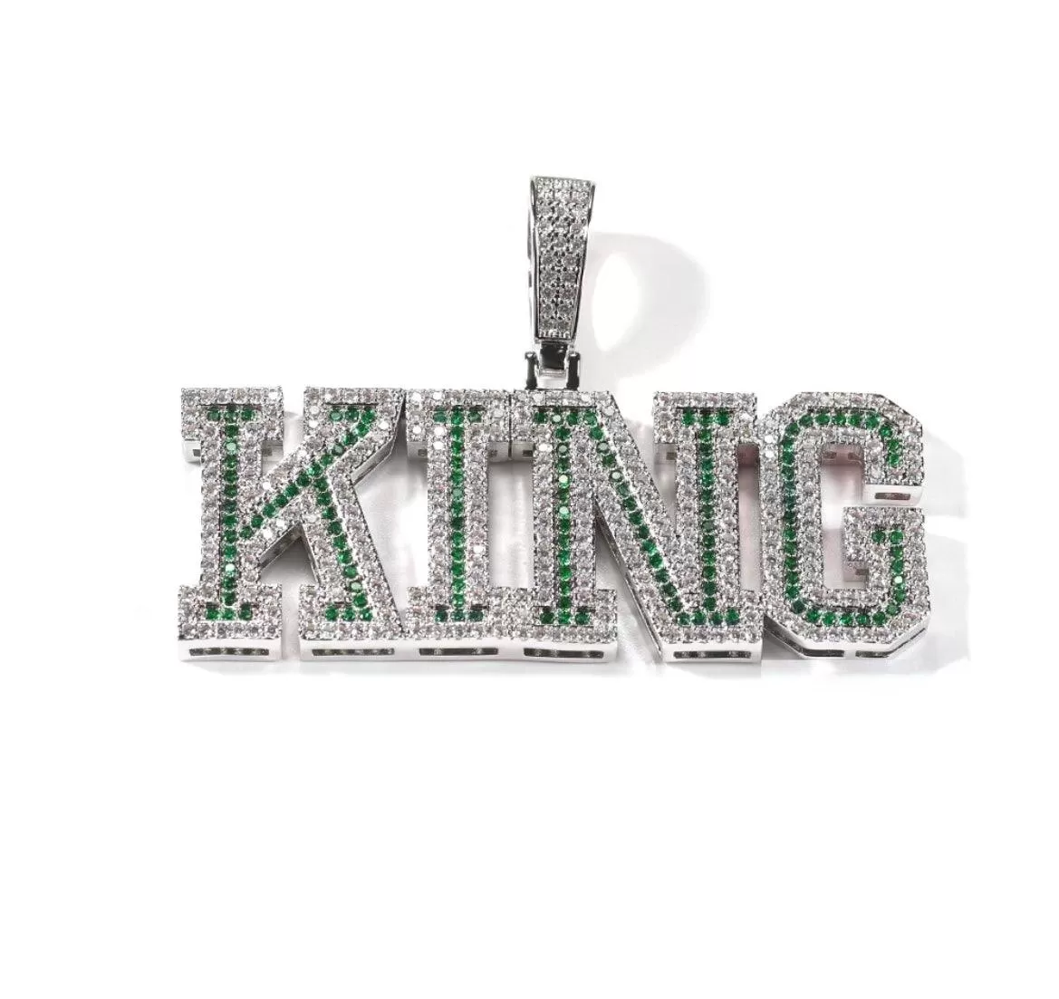 Custom Gemstone Two-Tone Name Plate Diamond Tennis Chain