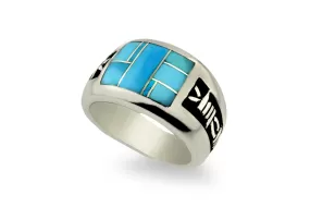 David Rosales Barbwire Men's Turquoise Ring