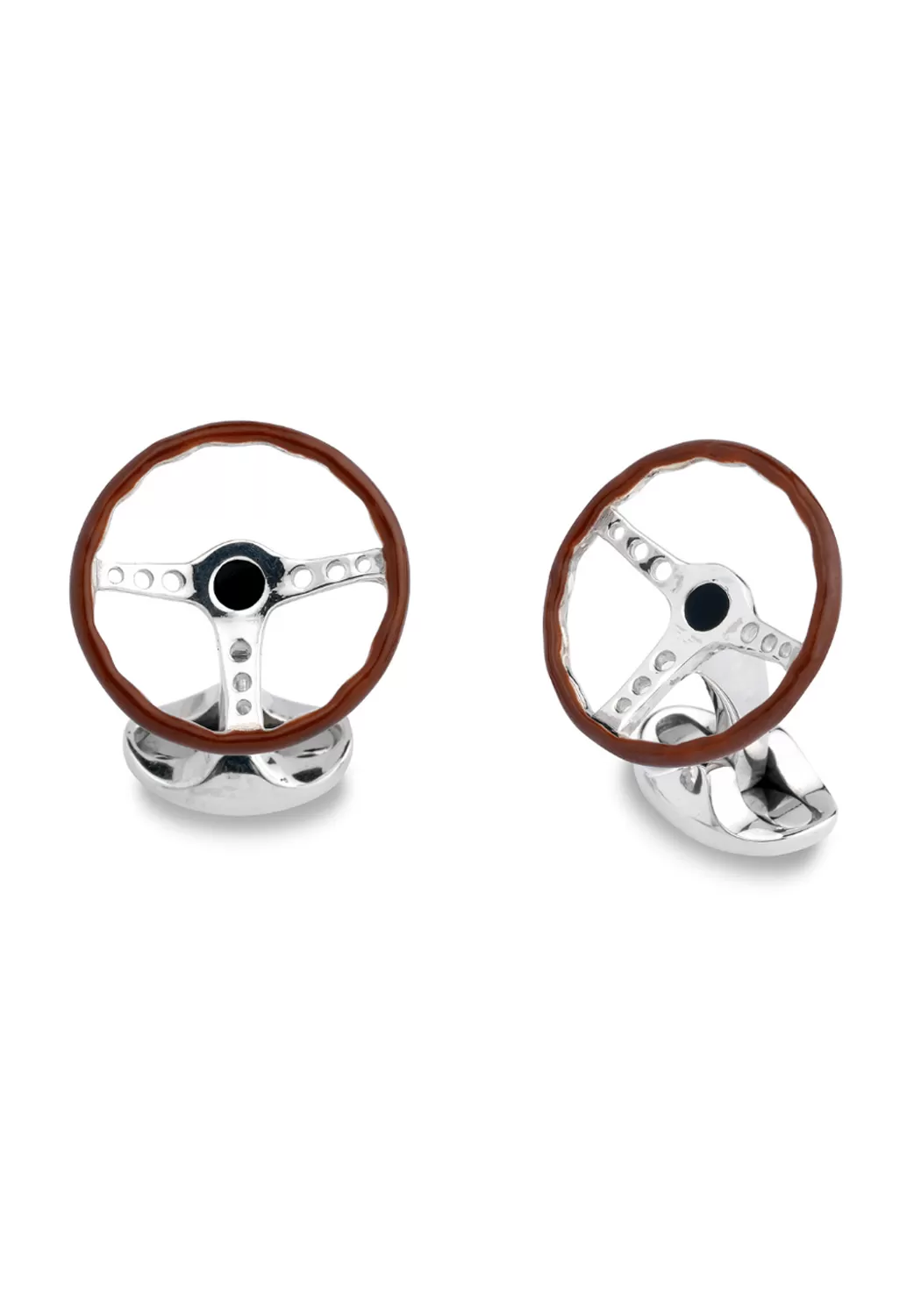 Deakin & Francis Sterling Silver Vintage Steering Wheel Cufflinks