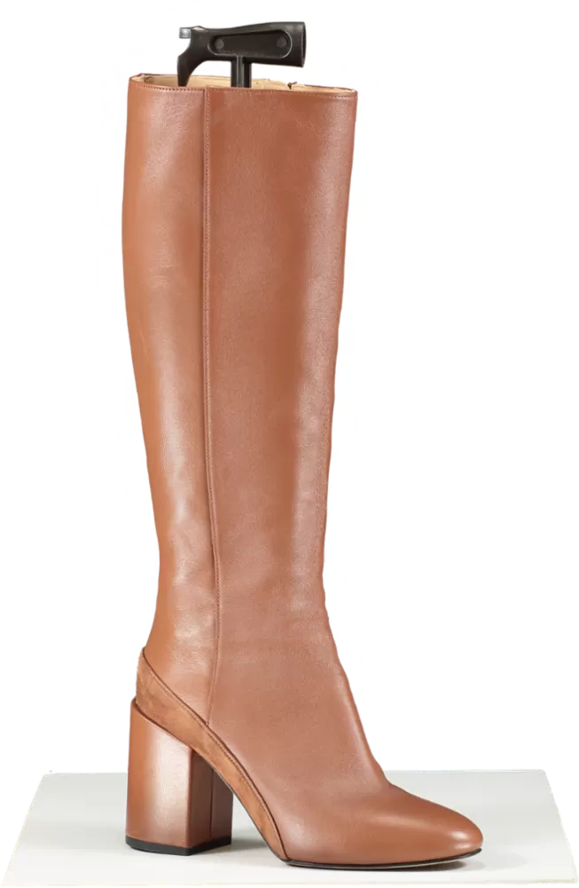 Dear Frances Tan Brown Leather / Suede Elle Knee High Boots UK 5 EU 38 👠