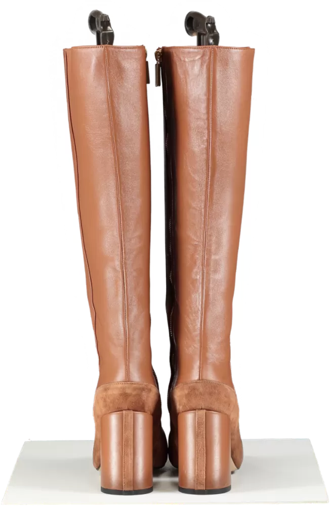 Dear Frances Tan Brown Leather / Suede Elle Knee High Boots UK 5 EU 38 👠