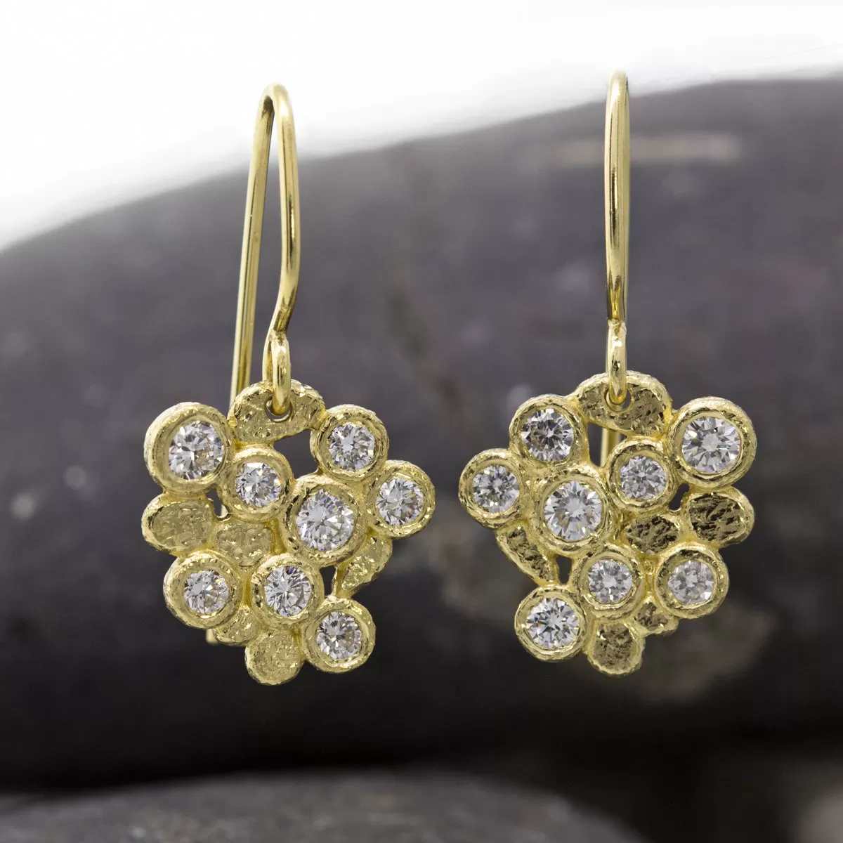 Diamond Cluster Dangle Earrings