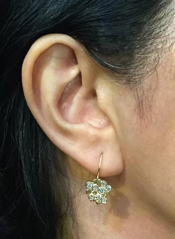 Diamond Cluster Dangle Earrings