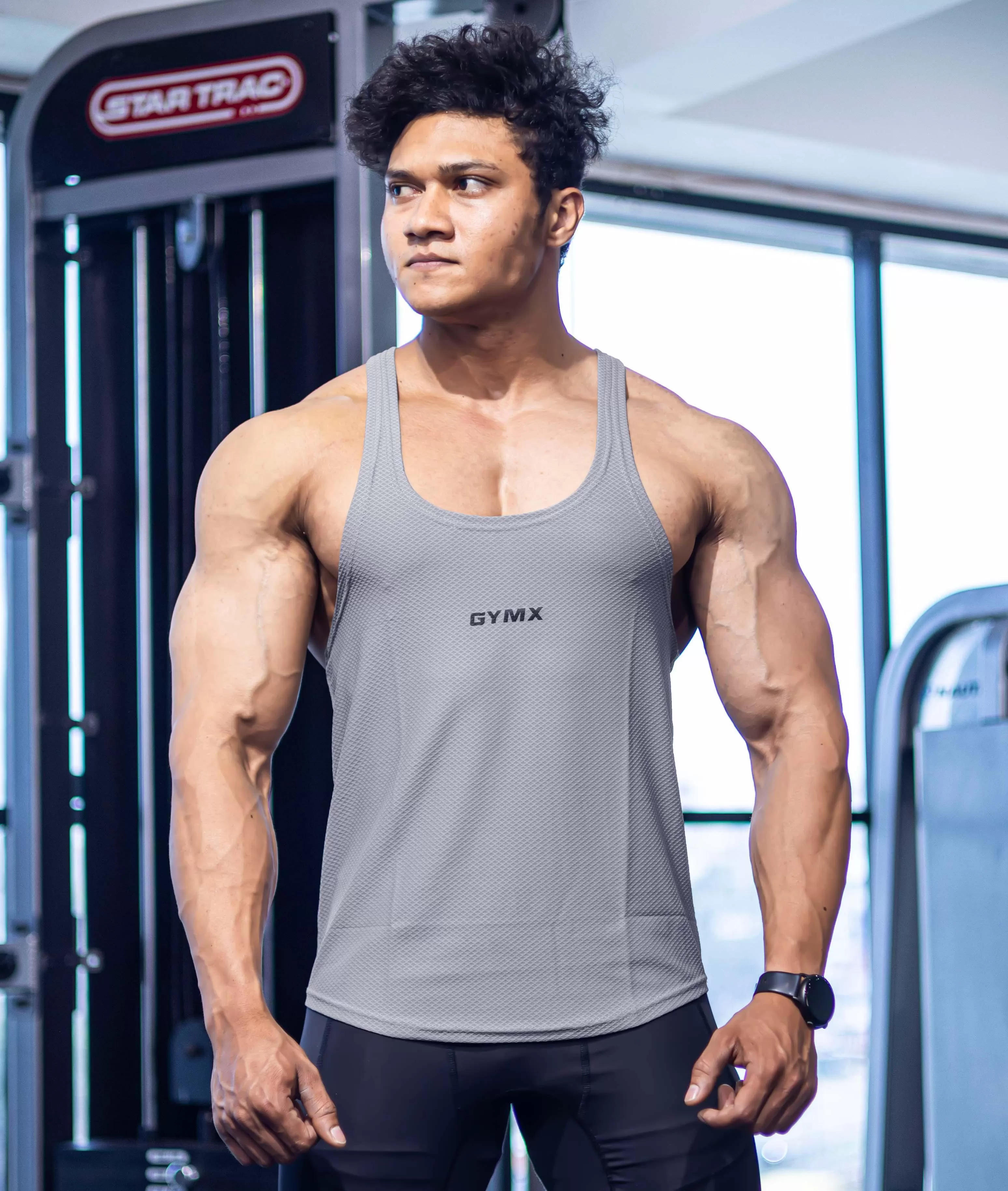 Diamond Cut GymX Stringer : Heather Grey