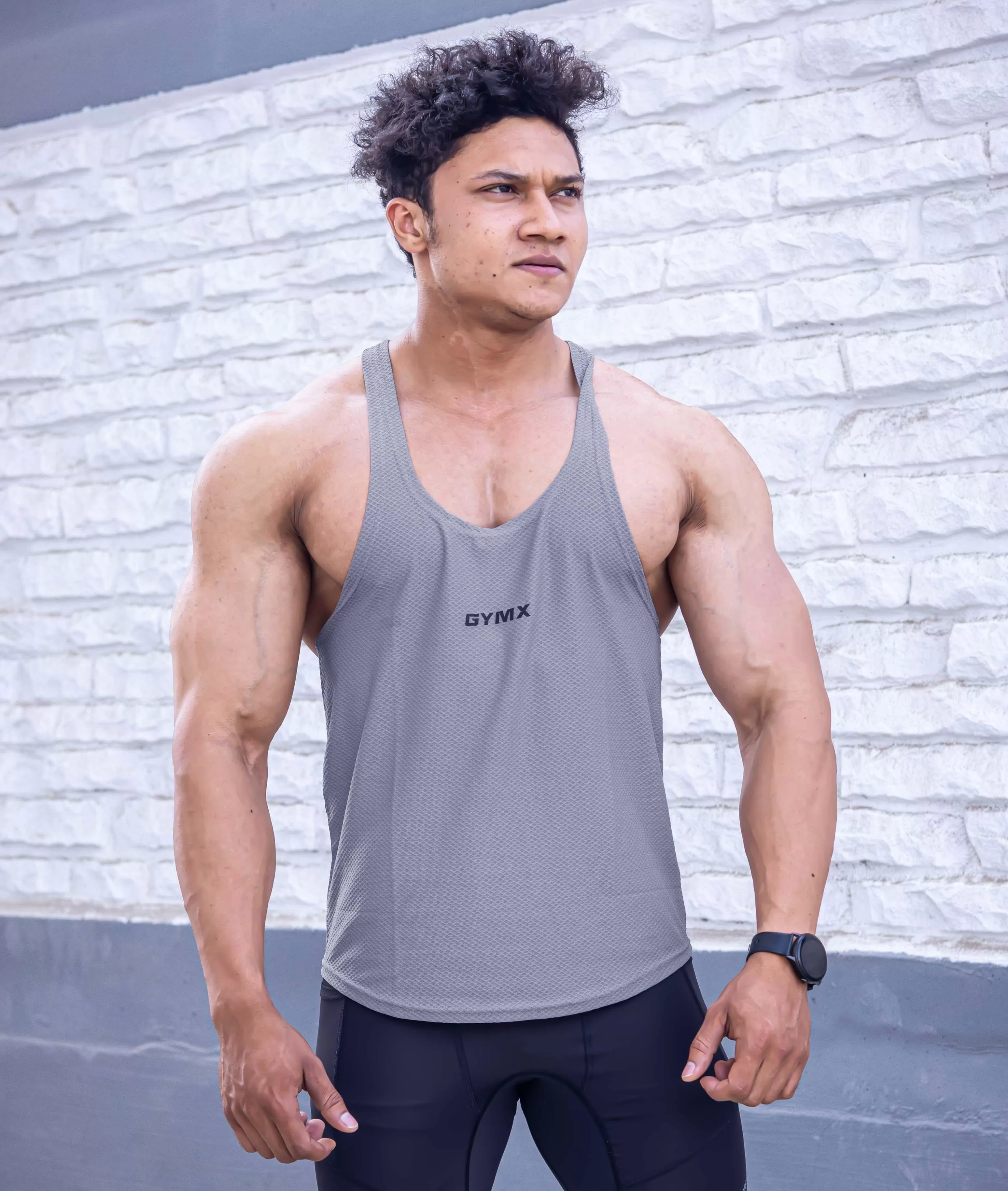 Diamond Cut GymX Stringer : Heather Grey