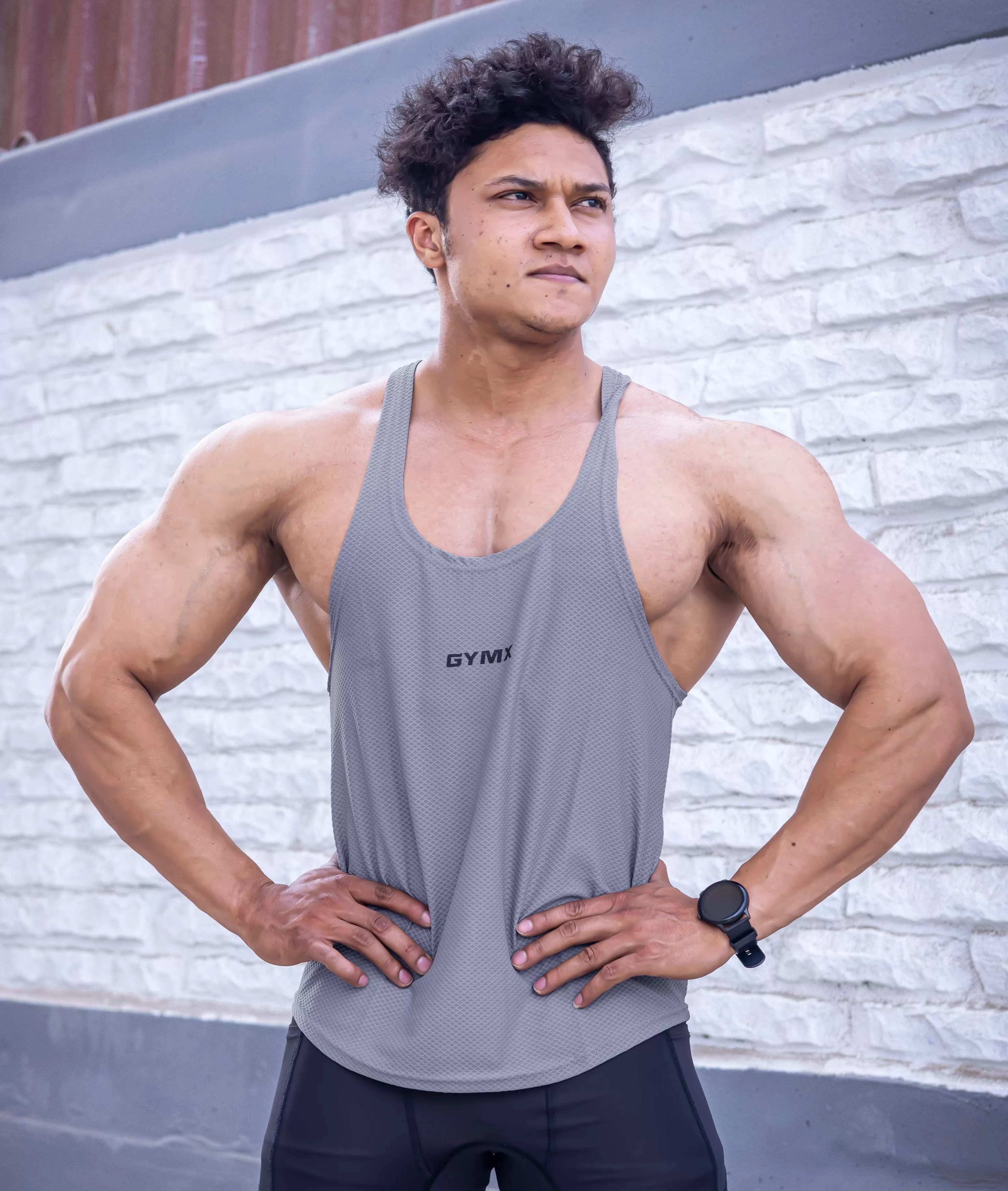 Diamond Cut GymX Stringer : Heather Grey