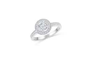 Diamond Engagement Ring 0.88 ct tw 14K White Gold DENG060