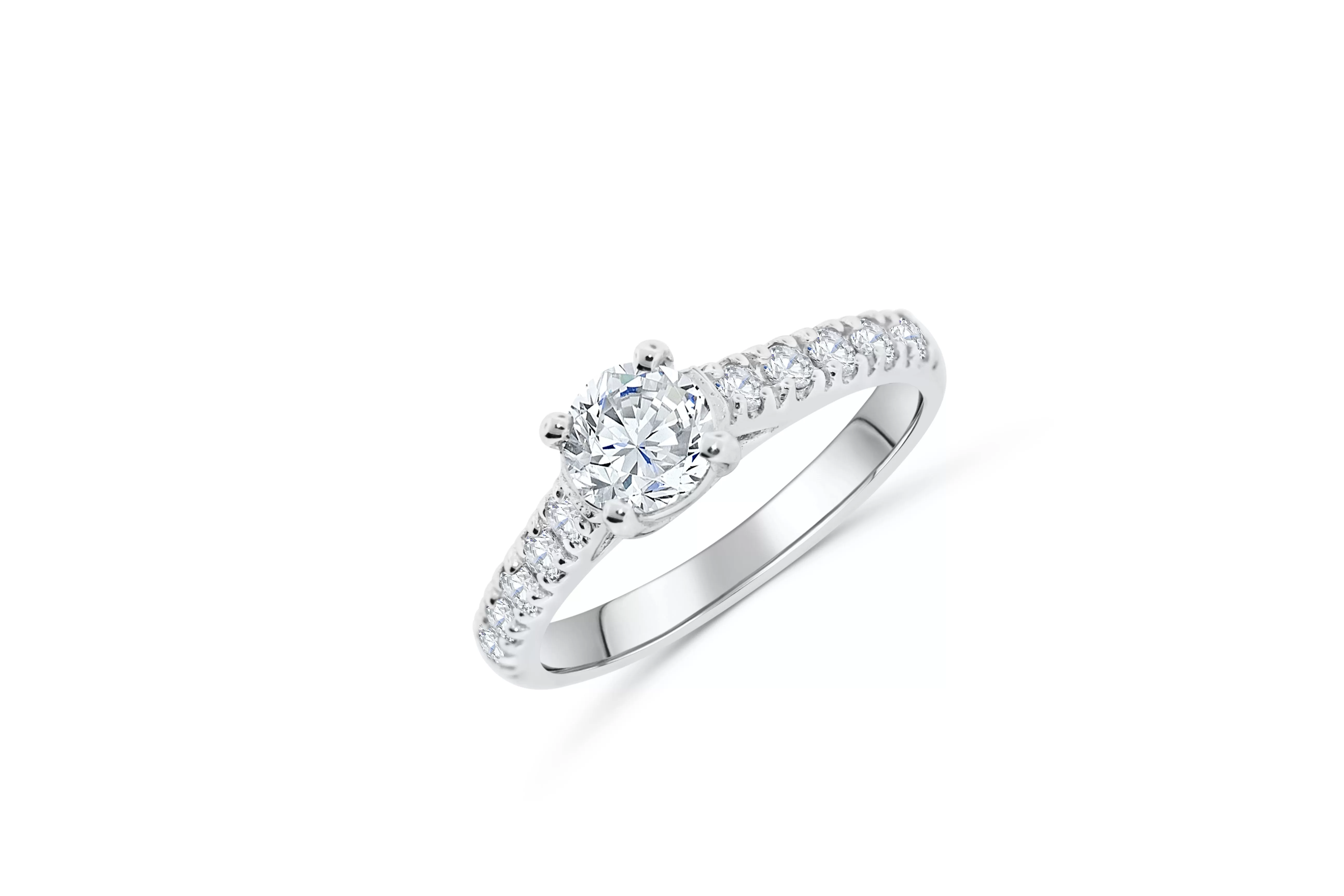 Diamond Engagement Ring 1.07 ct tw 14K White Gold DENG034