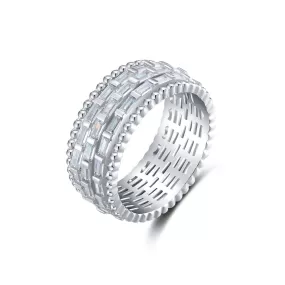 Dislocation Ring 18ct White Gold Plated Vermeil