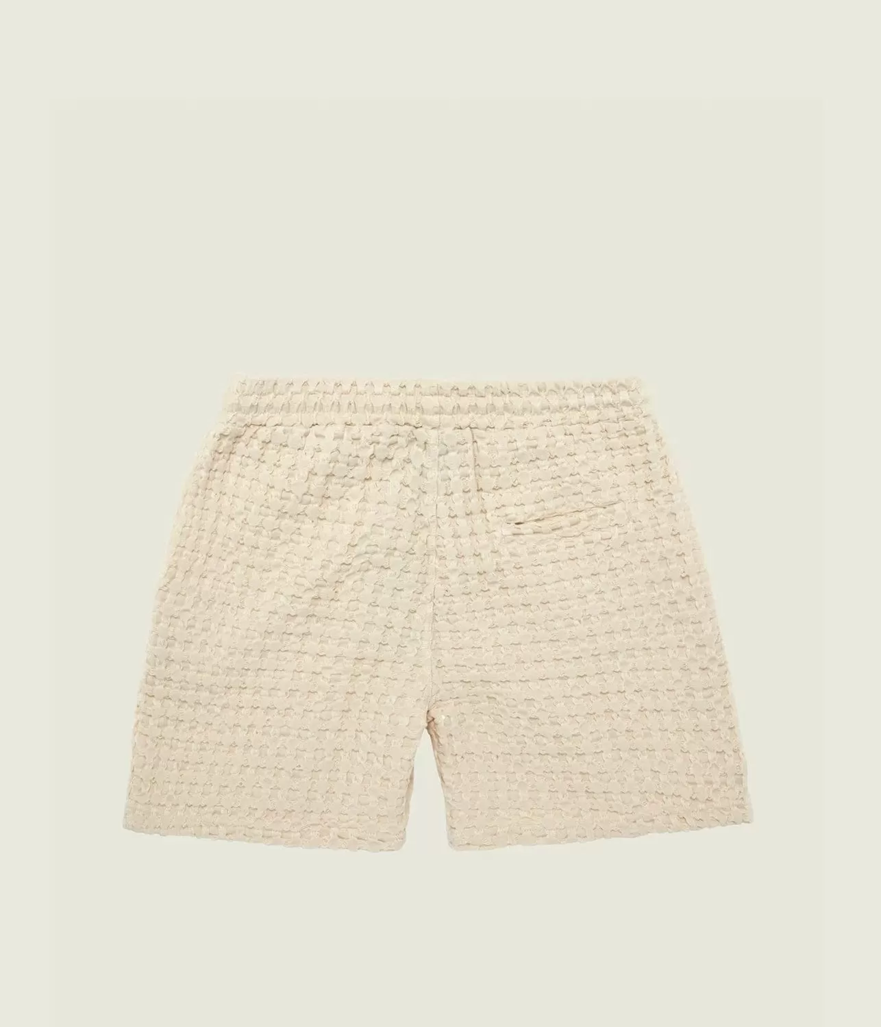 DRIZZLE WAFFLE SHORTS - ECRU